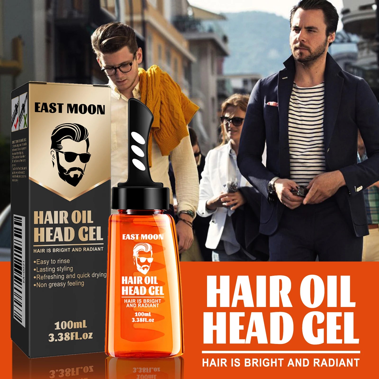 2 in 1 Hair Wax Gel With Wide Tooth Comb Men Long-lasting Fluffy Hair Styling Oil Hair Styling Cream Liquid Fluffy Comb 100ml Oasis Select