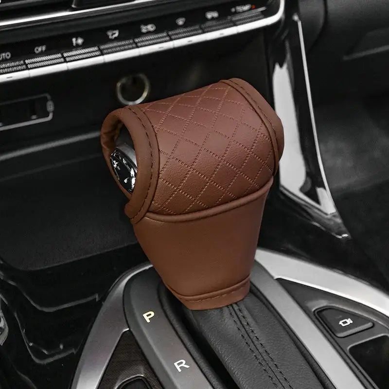 1Pcs PU Leather NonSlip DustProof Shifter Knob Protector Universal Car Gear Shift Cover Gear Lever Interior Decor Accessories Oasis Select