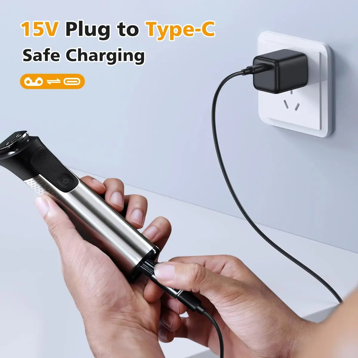 15V USB-C Shaver Adapter for Philips OneBlade HQ8505 QP6520 Shaver Charging Adapter Oasis Select