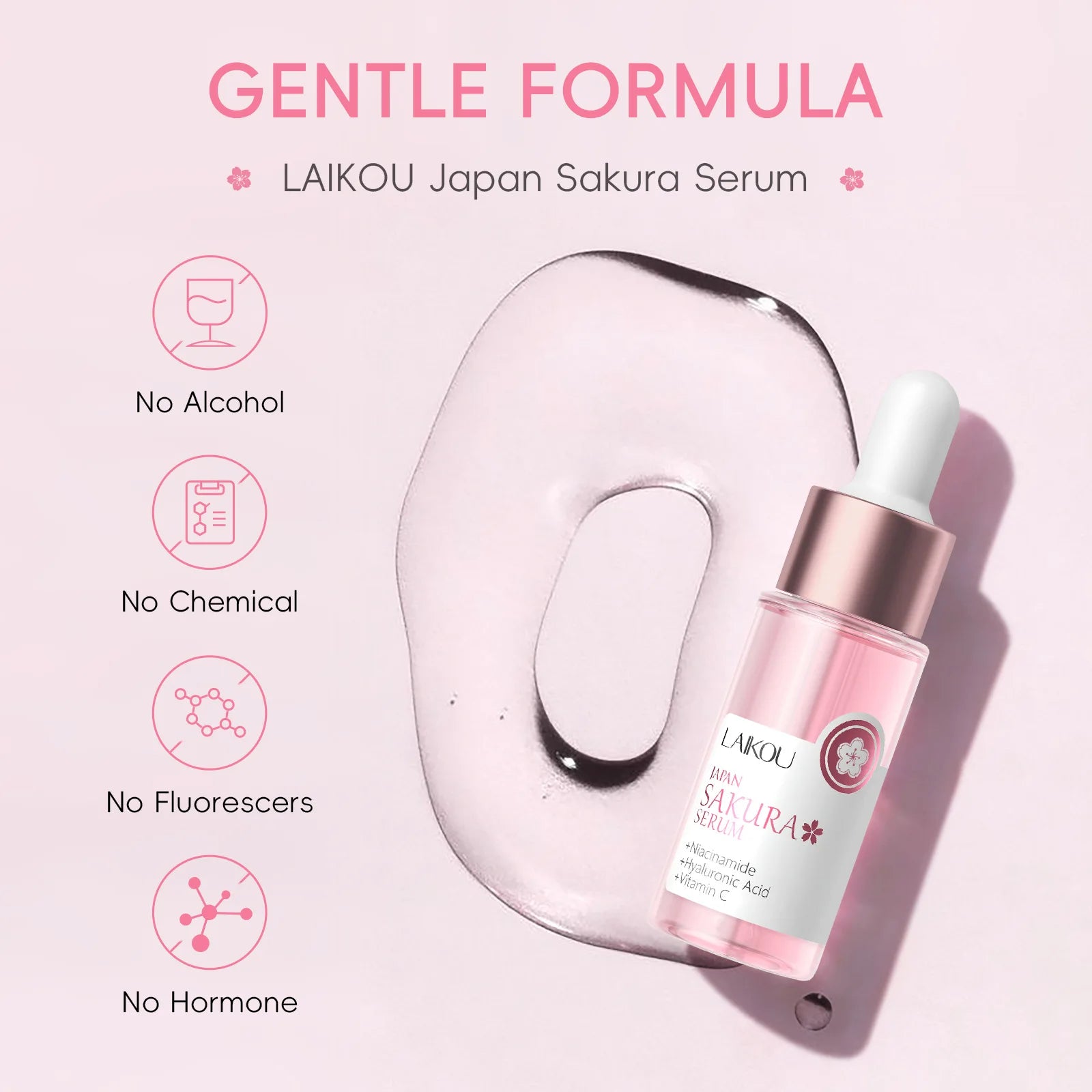 LAIKOU Sakura Face Serum – Brighten, Hydrate & Shrink Pores Brightening Face Serum Oasis Select