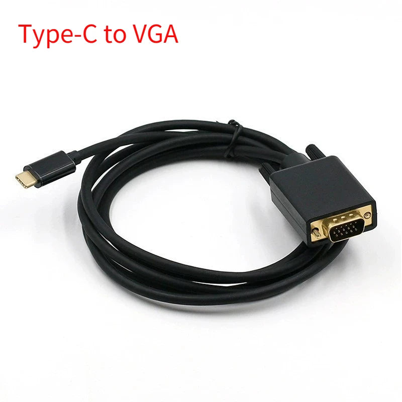 USB C To VGA Adapter USB Type C Cable To VGA for Apple Macbook Air Macbook Pro Input USB-C Cable To VGA Out Up To 1080P Oasis Select Type-C to VGA 1.8m