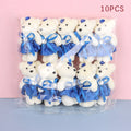 10Pcs 12cm Bear Flower Bouquet Toy Cartoon Doll Teddy Bear Bouquet Graduation Birthday Wedding Gifts Party Decor Oasis Select Blue