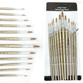 Round Paint Brushes Set, 12 PCS Artist Brush for Acrylic Oil Watercolor Gouache Artist Professional Painting Kits with Synthetic Oasis Select 12 Gold Round