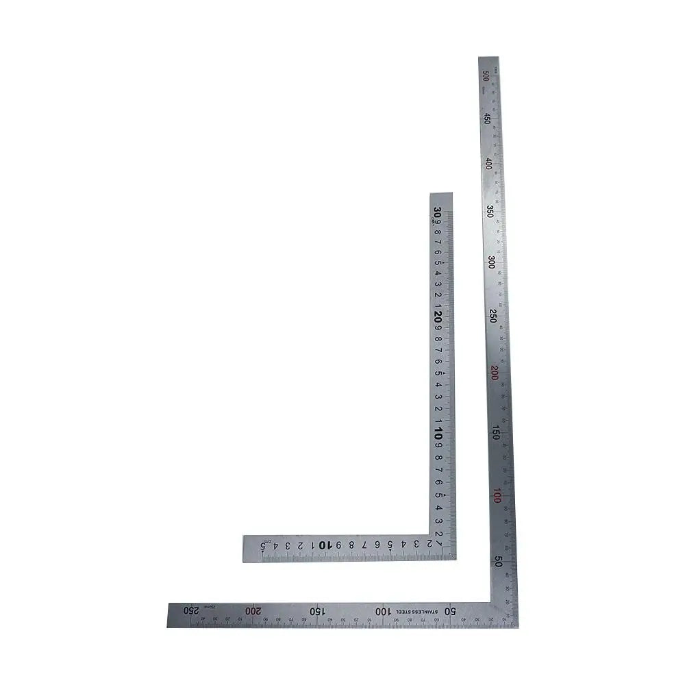 Stainless Steel L Shape Ruler Double Sided Ruler Measuring Tool Metal Straight 90 Degree Angle Ruler for Office School Supplies Oasis Select
