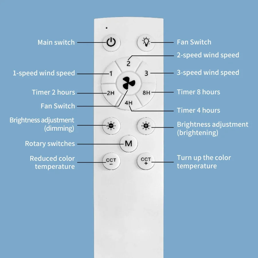 E27 Ceiling Fan Light with Remote Control AC85-265V 40W 3-Color Dimmable 3-Speed Timmer Indoor Fan Light for Bedroom Living Room Oasis Select