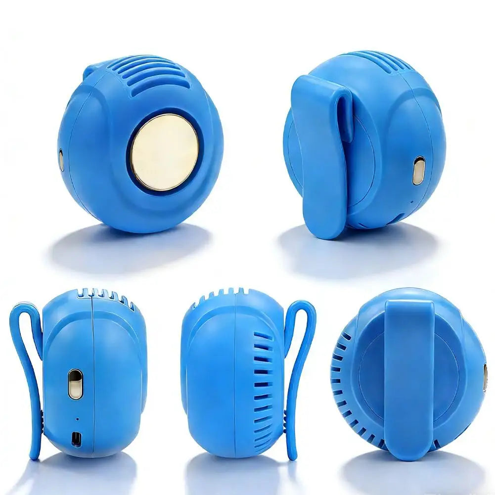 Portable Clip-on Mini Fan Handheld Wearable Bladeless Snap On Silent Fan USB Charging For Camping Travel Working Oasis Select