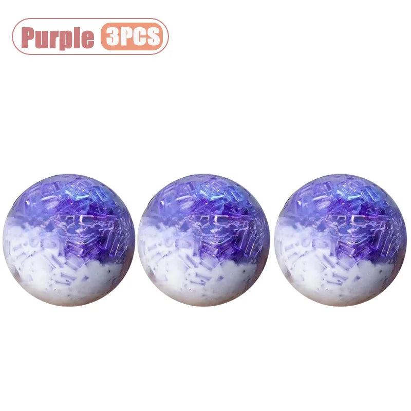 1-20PCS Crushed Ice Cream Soft Squishy Ball Stress Relief Handmade Decor Squeeze Decompression Fidget for Adult Oasis Select Purple-3PCS