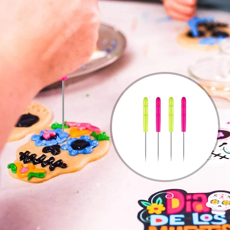 24 Pcs Cookie Decorating Kit Fondant Cake Decorating Tool Include Decoration Brushes Stir Needle Modeling Tool Tweezer Photo Col Oasis Select
