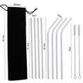 Color Metal Stainless Steel Straw Portable Set Bar Beverage Milk Tea Juice Eco Friendly Straw Kitchen Supplies Oasis Select Silver