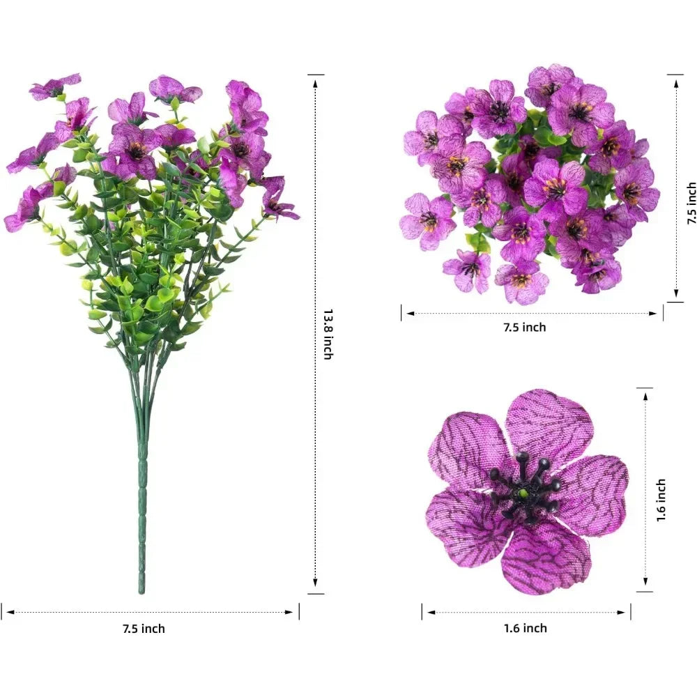Aesthetic Violet Fall Flowers Eucalyptus Realistic Artificial Flower Front Porch Fake Mum For Outdoor Planters Oasis Select PL
