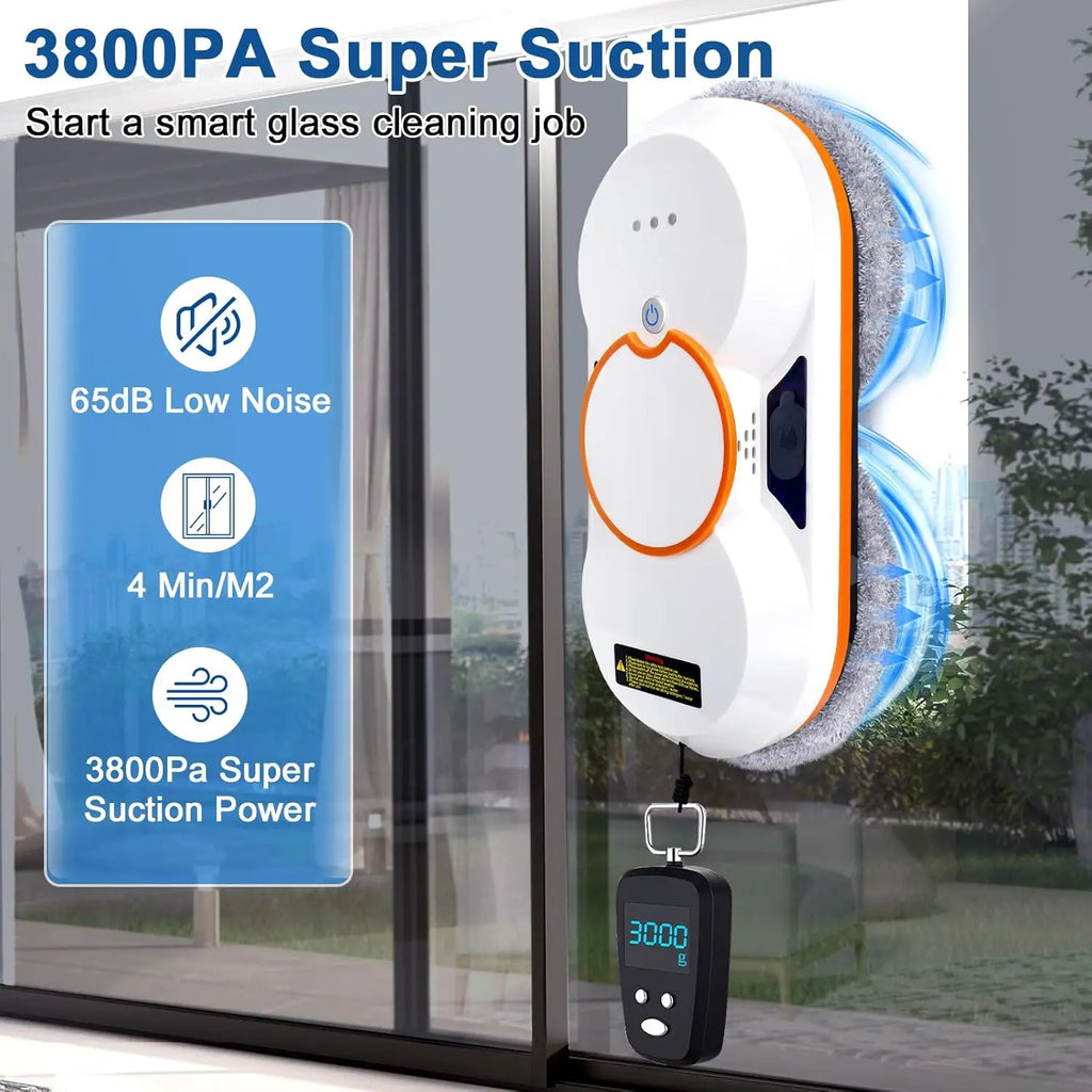 URGGU 3800Pa Robot Window Cleaner with Auto Water Spray