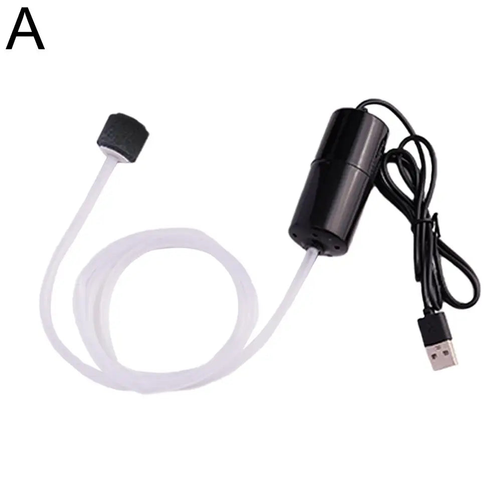 Silent Oxygenator Small Oxygen Pump Portable Mini USB Charging Fish Tank Oxygen Pump Fish Farming Aquarium Supplies Oasis Select Black