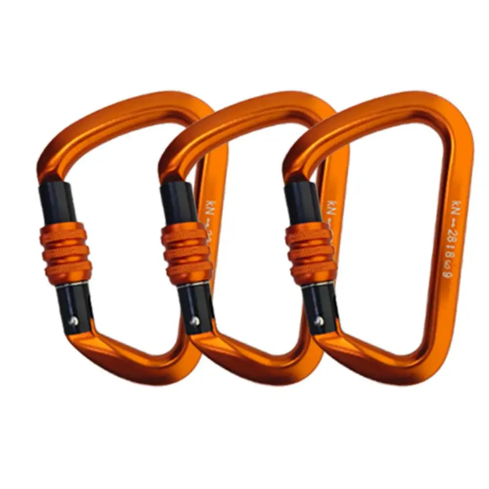28kN Big D Screw Gate Carabiner Rock Climbing Mountain Landing Hook High Altitude Clip Aluminum Alloy Safety Buckle Equipment Oasis Select Orange 3