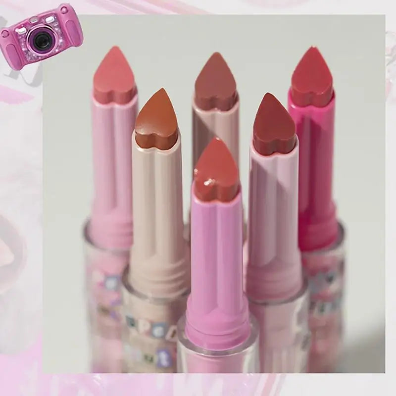 2025 New Florette Clear Jelly Lip Glaze Flower Love Shape Mirror Lipstick Waterproof Non-stick Cup Lipstick Korea fashion Makeup Oasis Select