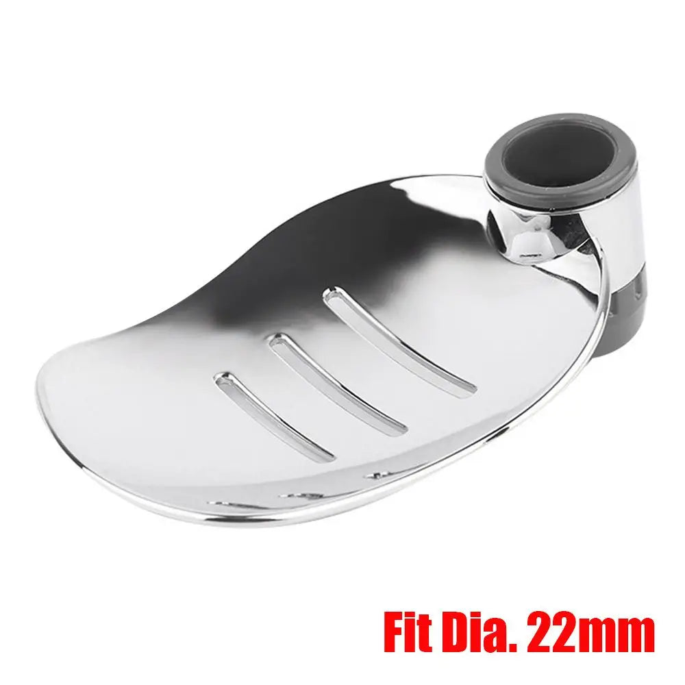 22/24/25MM Leaf Shape Tray for Shower Rods and Lift Rods Shower Soap Dish Holder Modern Chrome Adjustable Bathroom Tool Oasis Select 22mm 1