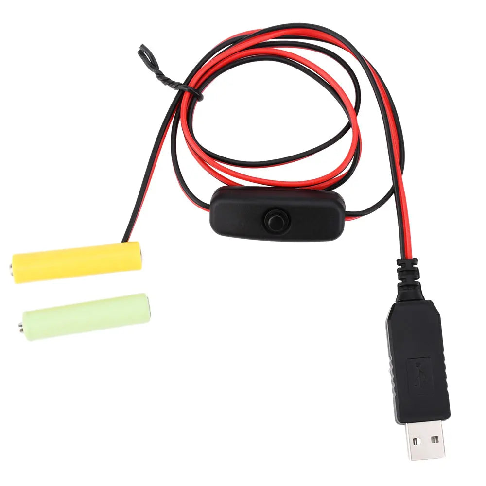 Universal 3/4.5/6V AA AAA Battery USB Power Supply Replaced AA/AAA Battery Replacement Cable for Clock Toy Light LED With Switch Oasis Select