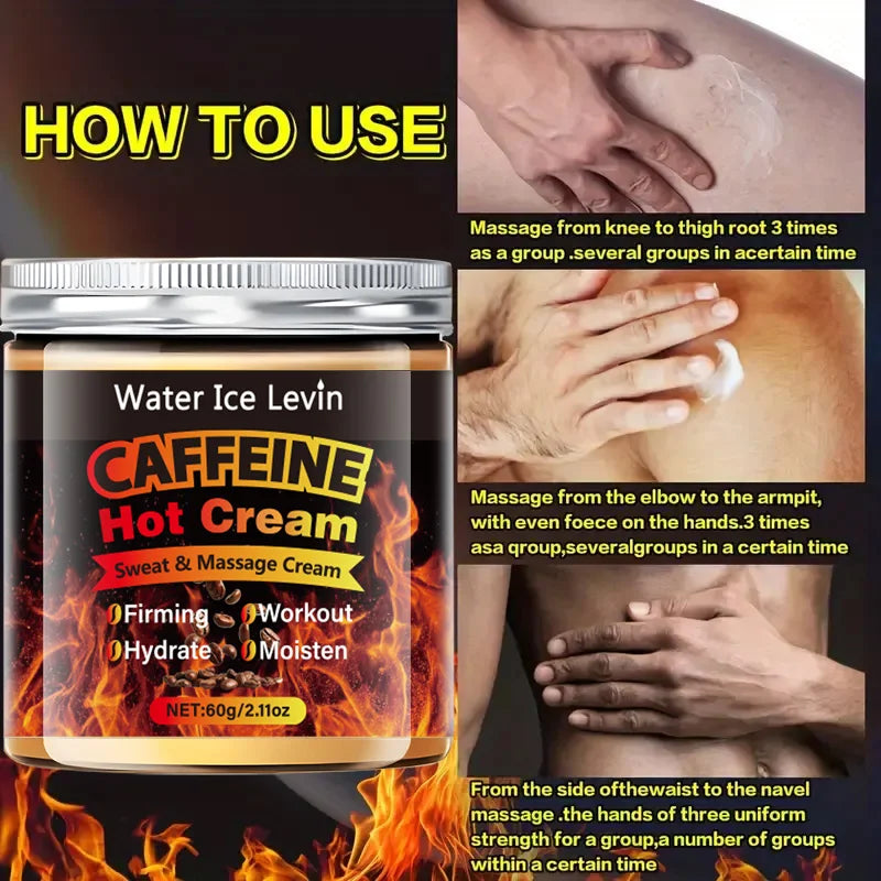 60g Caffeine Thermal Massage Cream - Deeply Nourishing and Firming Moisturizing Cream for Face and Body, Ideal for Exercise, Enhances the Moisturizing System, Moisturizing Cream Oasis Select