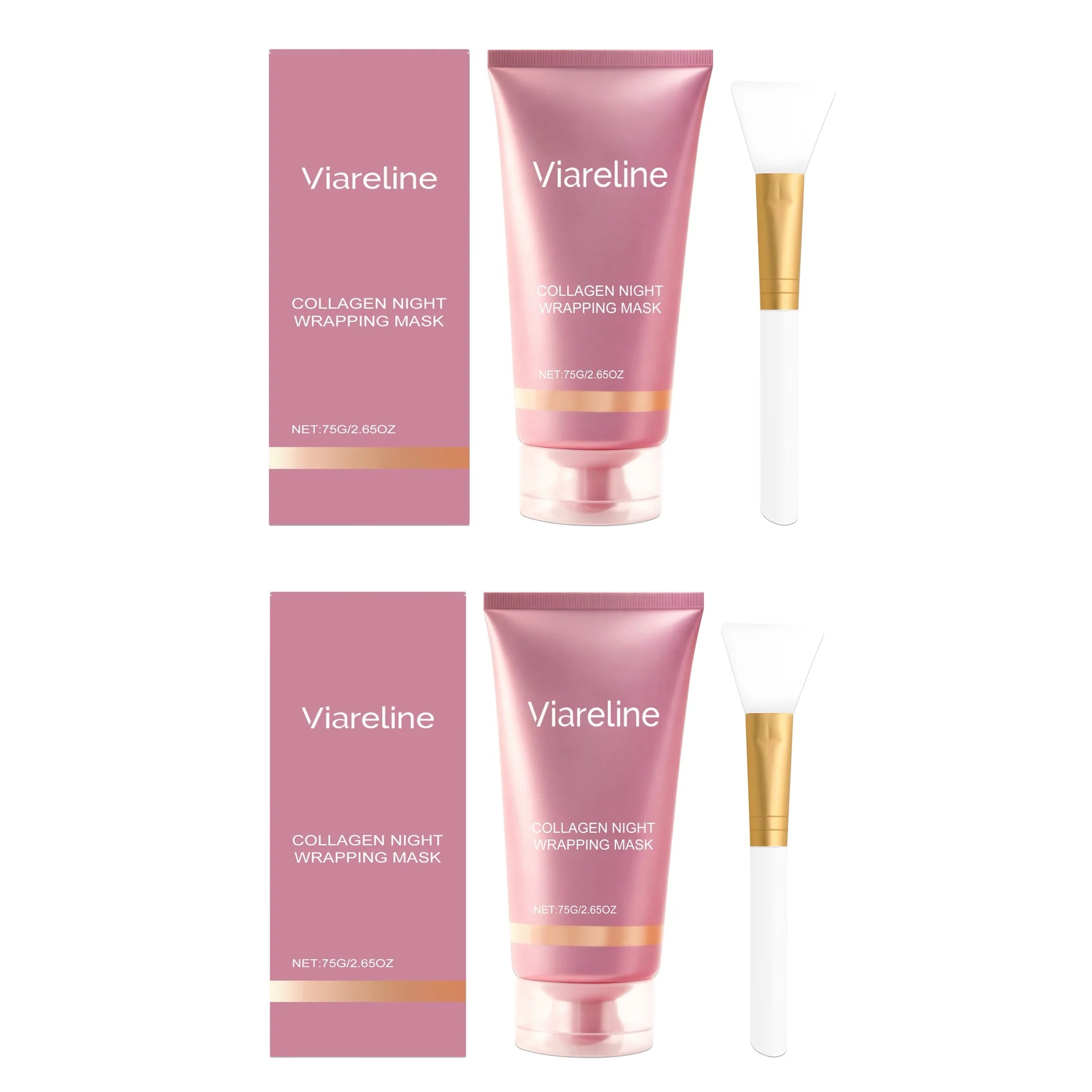 Collagen Night Peel Off Mask Cleansing Pores Deep Hydrating Reduces Facial Skin Sag Dullness Overnight Moisturize Wrapping Mask Oasis Select 2 sets boxed