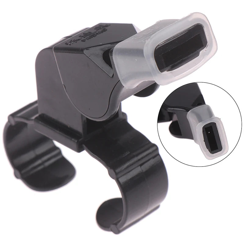 Black Plastic Pealess Finger Grip Sports Skate Soccer Football Referee Mouth Whistle Grip Whistle For Referees And Coaches Oasis Select