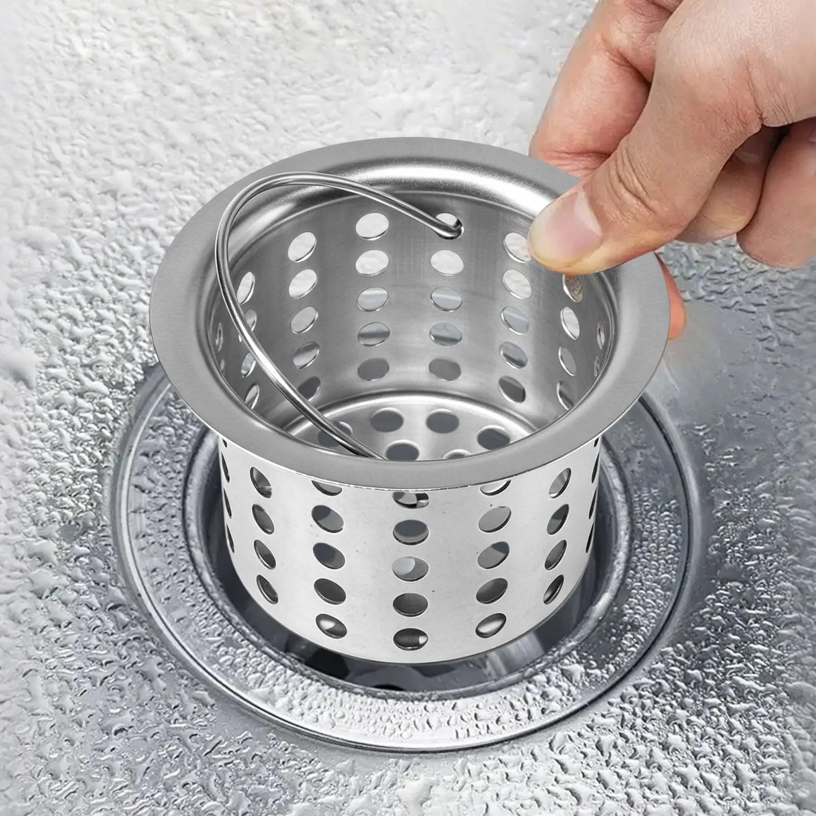 Stainless Steel Water Tank Strainer Sink Sewer Filter Waste Screen Floor Drain Hair Colanders for Kitchen Bathroom Accessories Oasis Select