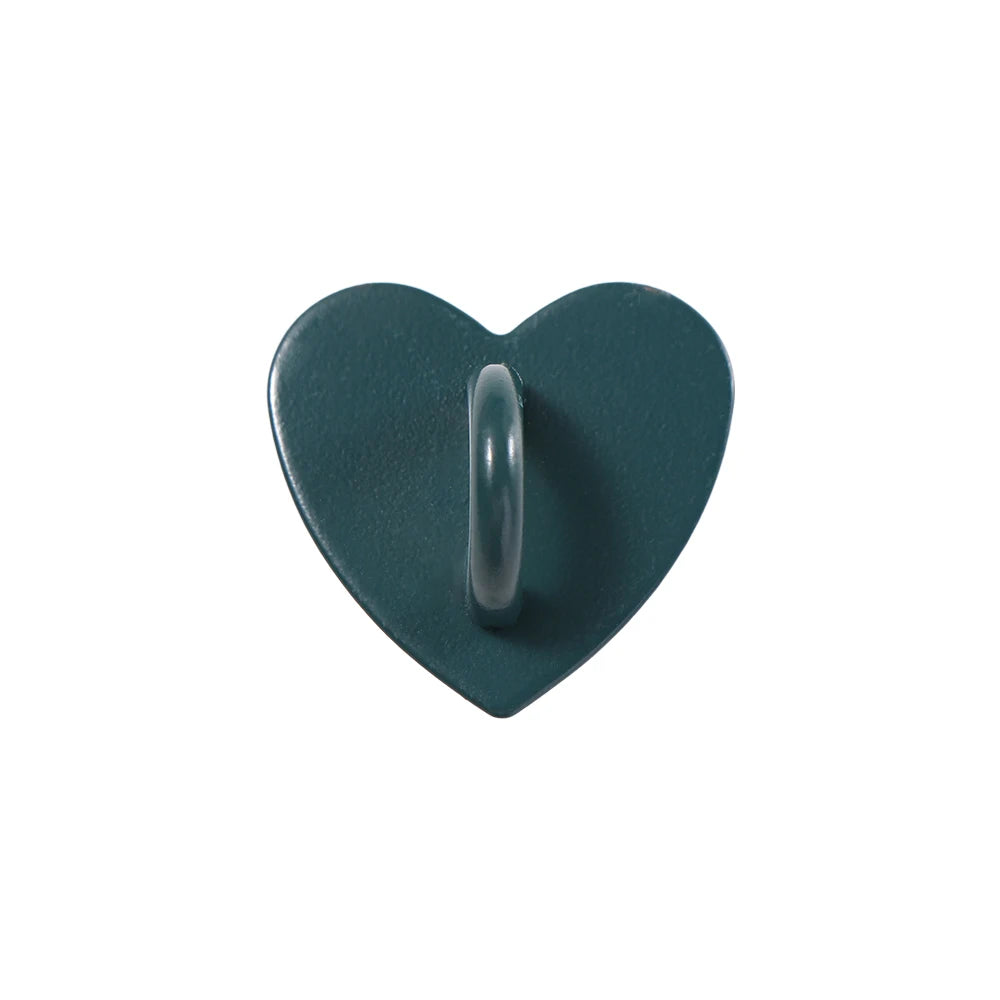 2Pcs Kawaii Adhesive Metal Heart Phone Charm Holder Mobile Phone Case Finger Ring Stand Hooks Buckle Charms Clasp Accessories Oasis Select Dark green