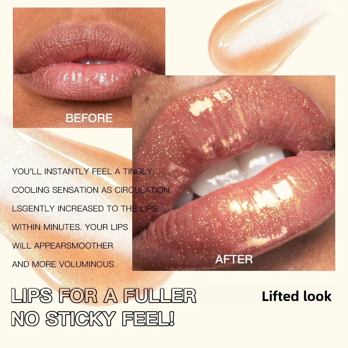 Pearlescent Plumping Lip Gloss – Glittery, Waterproof & Hydrating