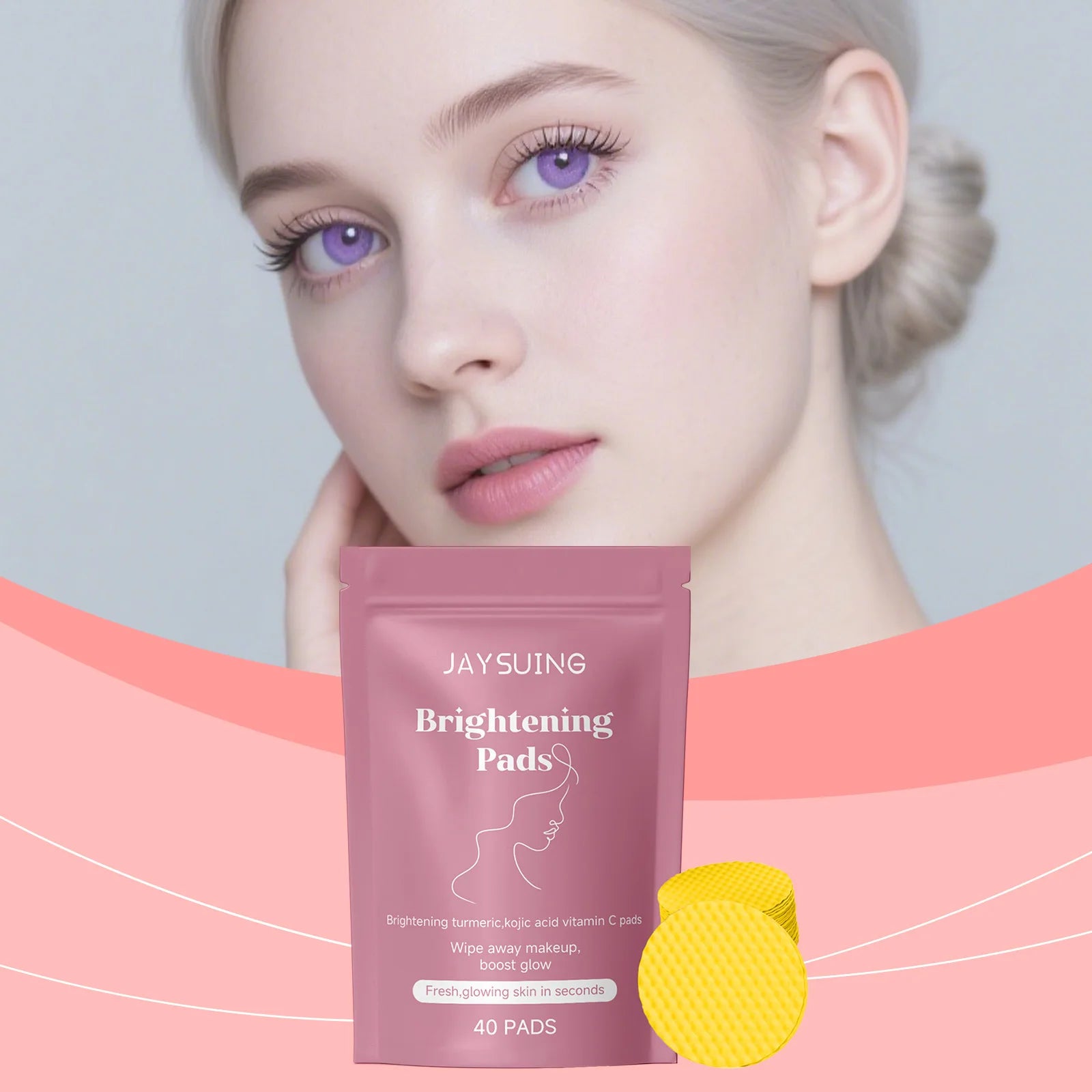 Turmeric Kojic Acid Brighten Cleansing Pad Adjust Water Oil Balance Remover Cottons Improve Skin Roughness Exfoliate Soothing Oasis Select