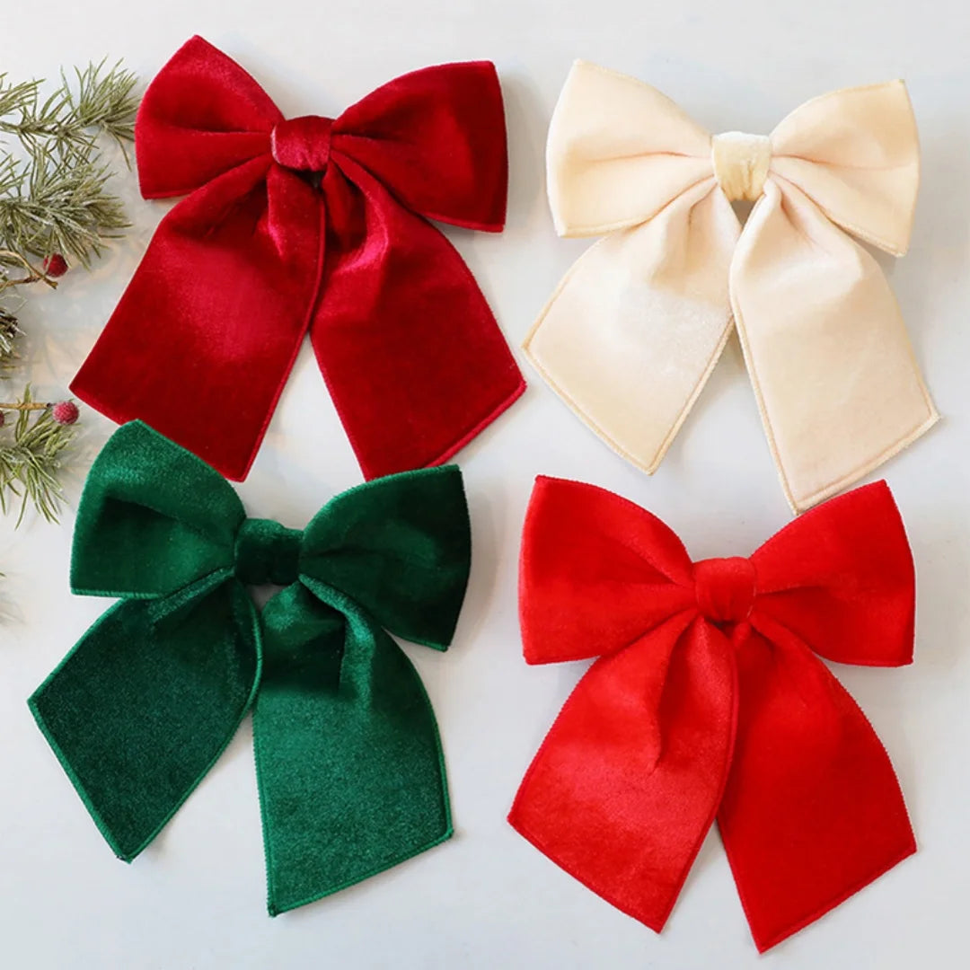 25cm Glitter Christmas Bow Decoration | Xmas Tree Pendant
