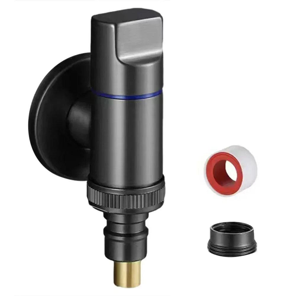 G1/2 Quick-Open Angle Valve | Wall-Mounted 3-Way Water Stop Plumbing Angle Valve Oasis Select Gray G1 2 G3 4