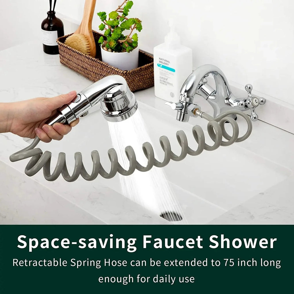 3 Mode Bidet Faucet External Shower Head Bathroom Kitchen Basin Tap Adapter Splitter Set Water Diversion Shower for Beauty Salon Oasis Select