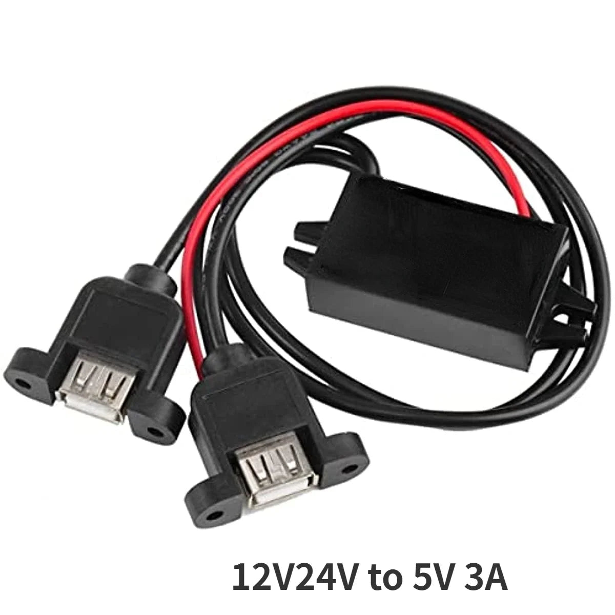 12V24V to 5V 3A 5A Micro Mini USB Step Down Voltage Power Supply Output Adapter Heat Auto Protection DC DC Car Power Converter Oasis Select Dual USB with ear 12V24V 5V|China Mainland