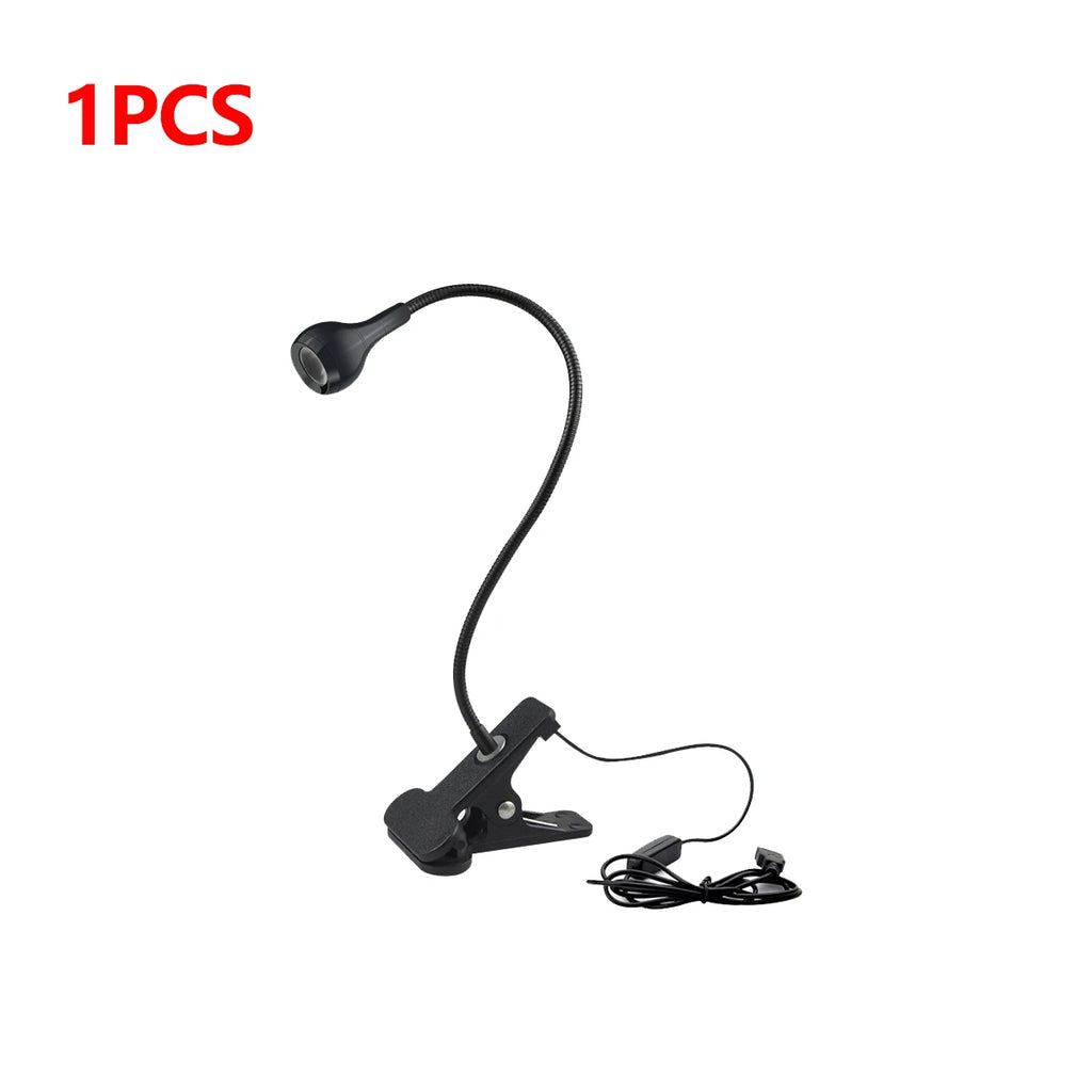 1-10Pcs Clip-On Light USB Power Reading Book Light For Power Bank Computer Interface,1W Flexible LED Table Lamp Night Lighting Oasis Select 1x Lamp Black Shell Warm White Light 1W
