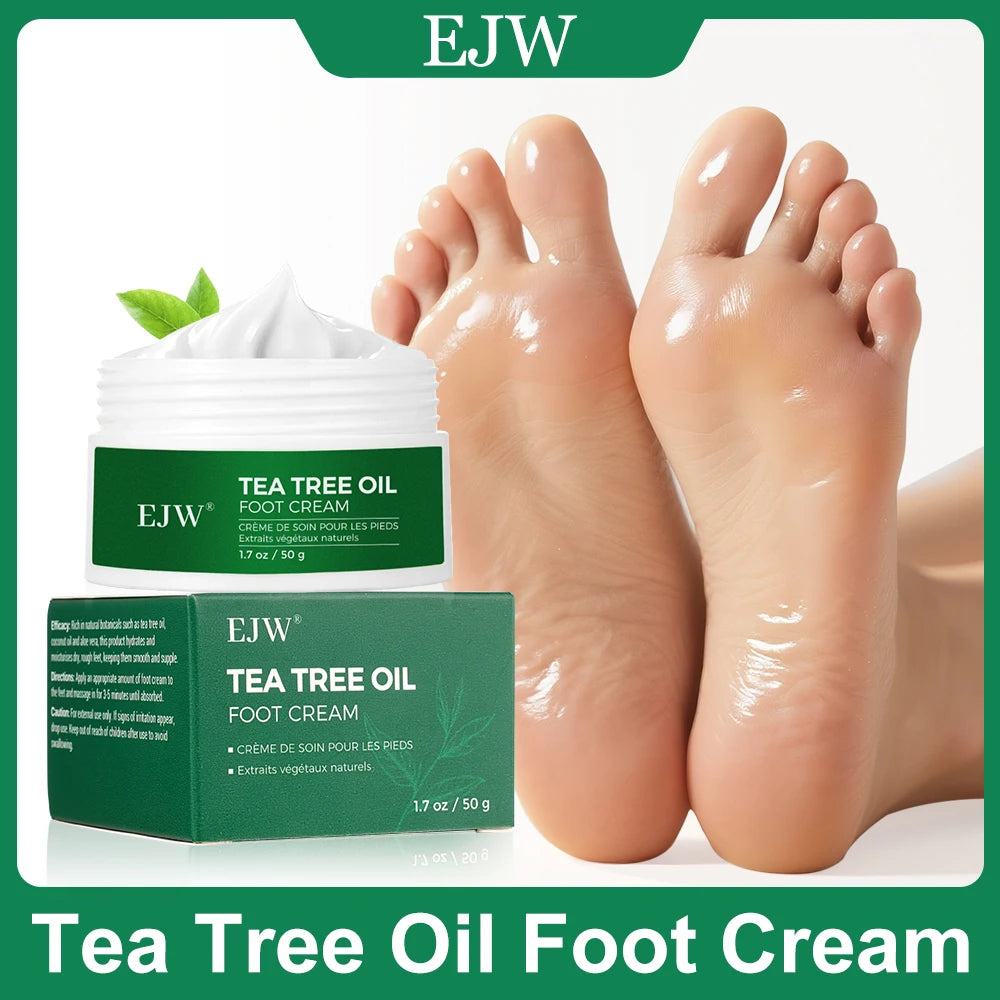 Tea Tree Oil Foot Cream, Warming Cream - Calluses, Dry Cracked Feet, Hands, Heels, Elbow -Softens & Moisturizes Skin, Foot Balm Oasis Select