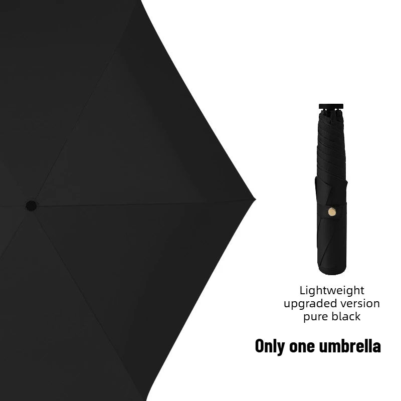 1pcs Ultra-Light Ultra-Fine Carbon Fiber Umbrella Black Sunscreen for Sun and Rain 3-Fold Compact and Portable Lead Umbrella Oasis Select 6 black vinyl black Aluminum 6K
