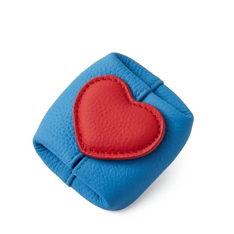 Genuine Leather Mini Coin Purse | Square Jewelry & Cosmetic Pouch