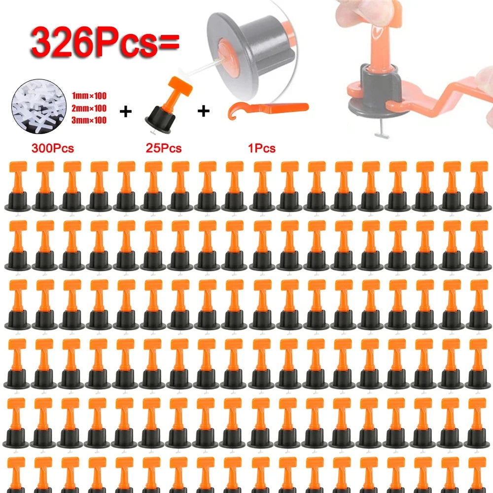 Tile Leveling System for Tile Laying Level Wedges Alignment Spacers for Leveler Locator Spacers Plier Flooring Wall 300+25+1 Pcs Oasis Select 300 add 25 add 1 Pcs
