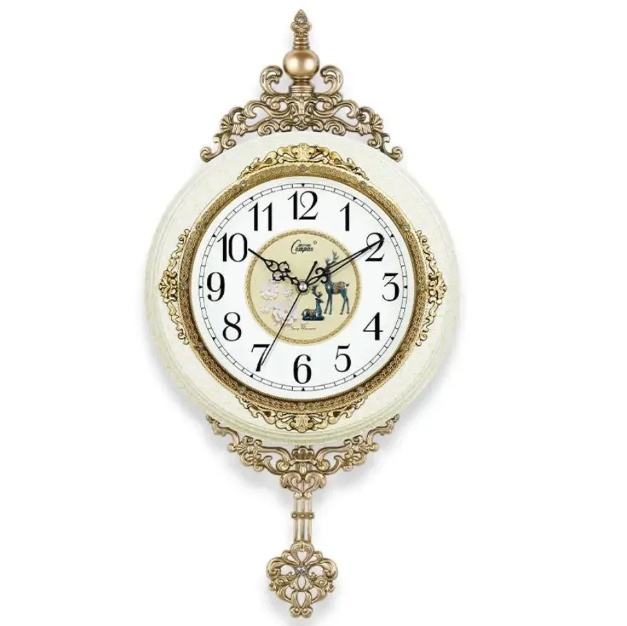 European Style Retro Wall Clock Watch Living Room Mute Pendulum Clock Elegant Taste Family Gift Art Decoration Rome Luxury G010 Oasis Select 5