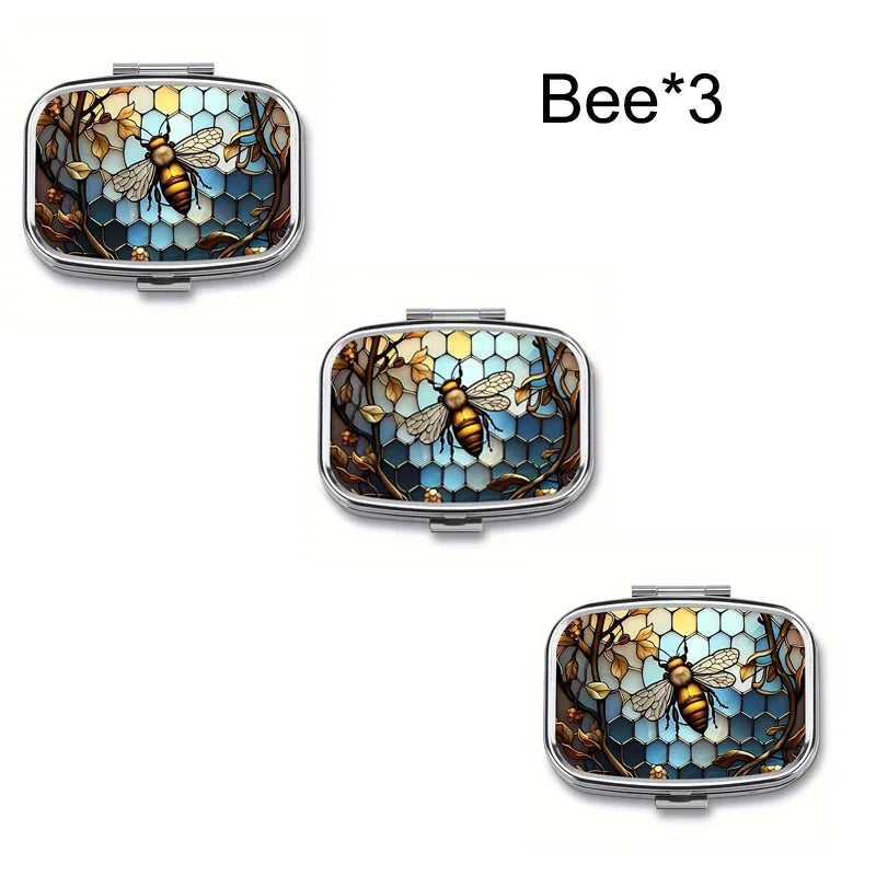 Travel Cases Lovely Colored Medicine Metal Jwelery Organizers Household Holder Iron Cabinet Small pill container Oasis Select BeeX3