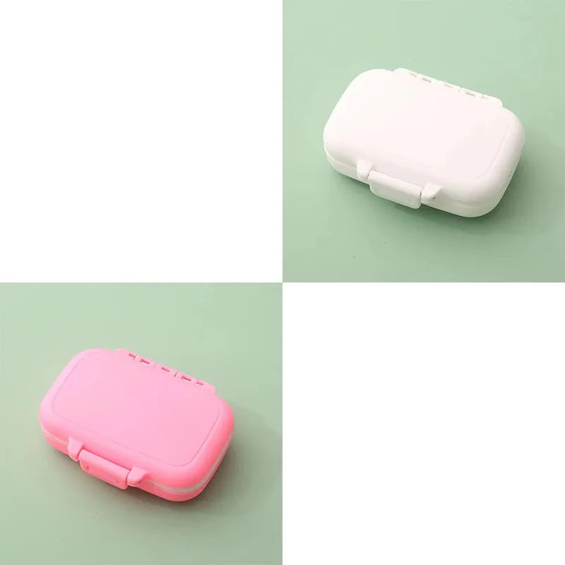 1/2pcs Mini Portable Pills Organizer Case 3 Grids PillBox Tablet Storage Container Weekly Medicine Pill's Box Pill Case Oasis Select Pink-White