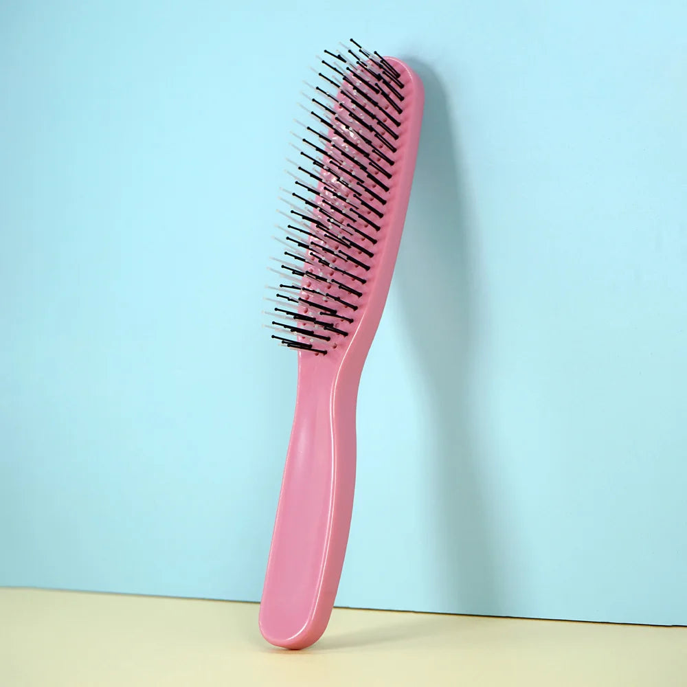 Multicolor Plastic Hair Brushes Set Gentle Detangling Styling All Hair Types Daily Use Smooth Combing Experience for Home Travel Oasis Select SZ85-Rosemadder
