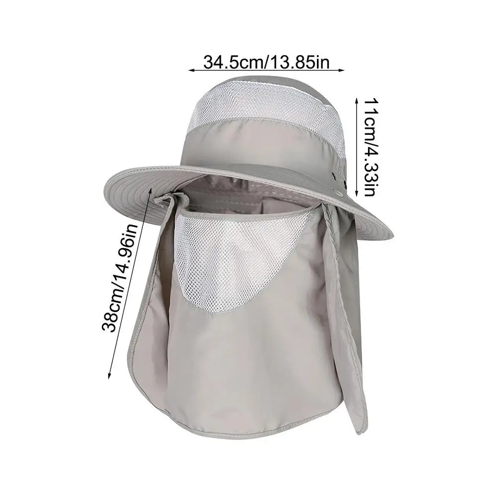 Sun Hats UV Guard Face Neck Cover Fishing Sun Protection Cap Bucket Hats Sun Hat Sun Protection for Fishing Hiking Beach Oasis Select Light Gray