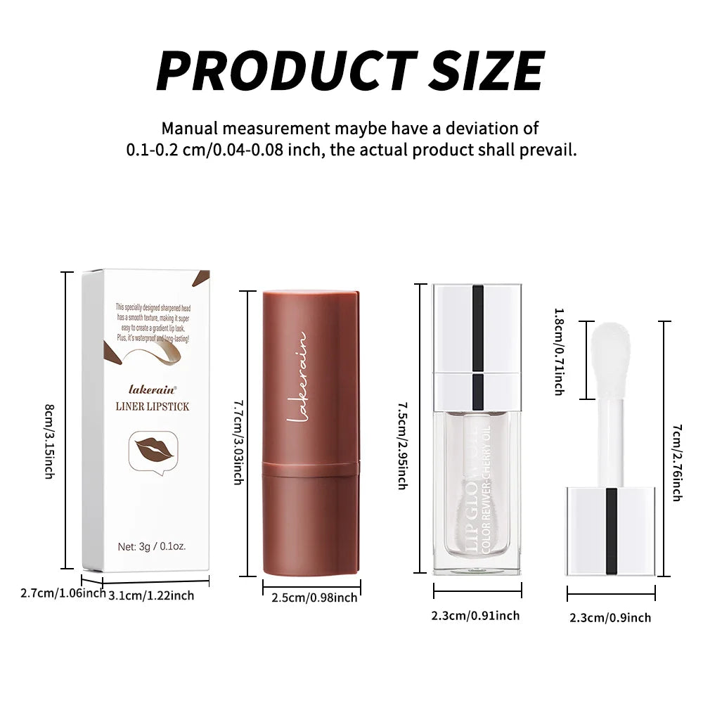 3D Lip Gloss & Lip Liner Set – Hydrating Long-Lasting Formula Lip Gloss & Liner Set Oasis Select