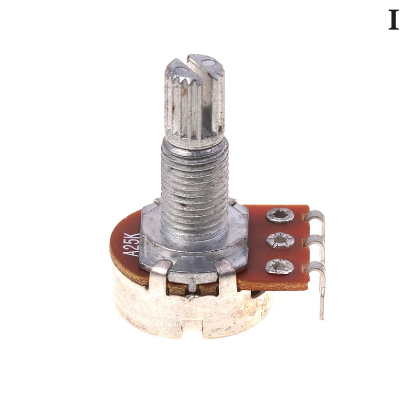 A500K B500K A250K B250K A50K B50K A25K B25K Potentiometer Splined Small Pot Electric Guitar Bass Effect Amp Tone Volume18mm Oasis Select A25K
