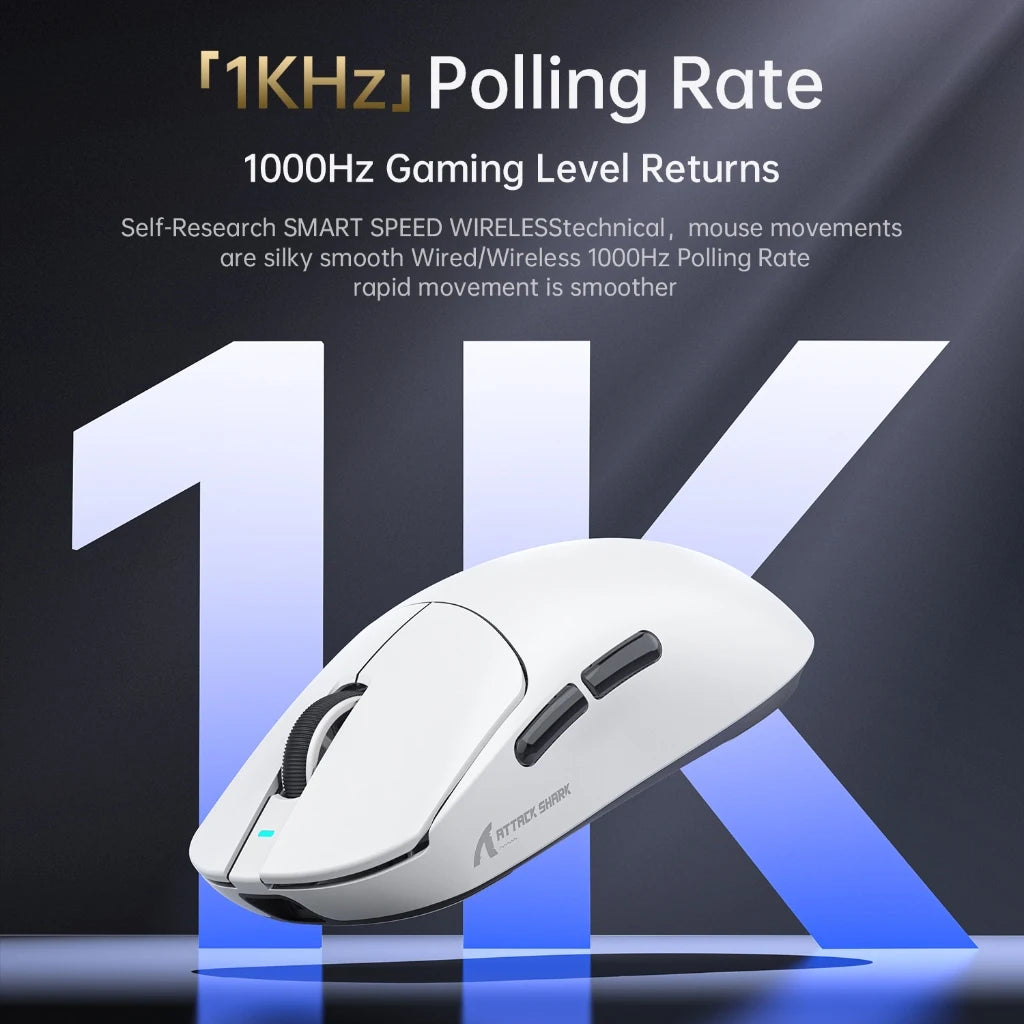 Attack Shark X8 SE Wireless Gaming Mouse | 55g Ultra-Light | 1KHz Wired/Wireless | PAW3311 25K DPI | Tri-Mode | 80M Clicks Oasis Select