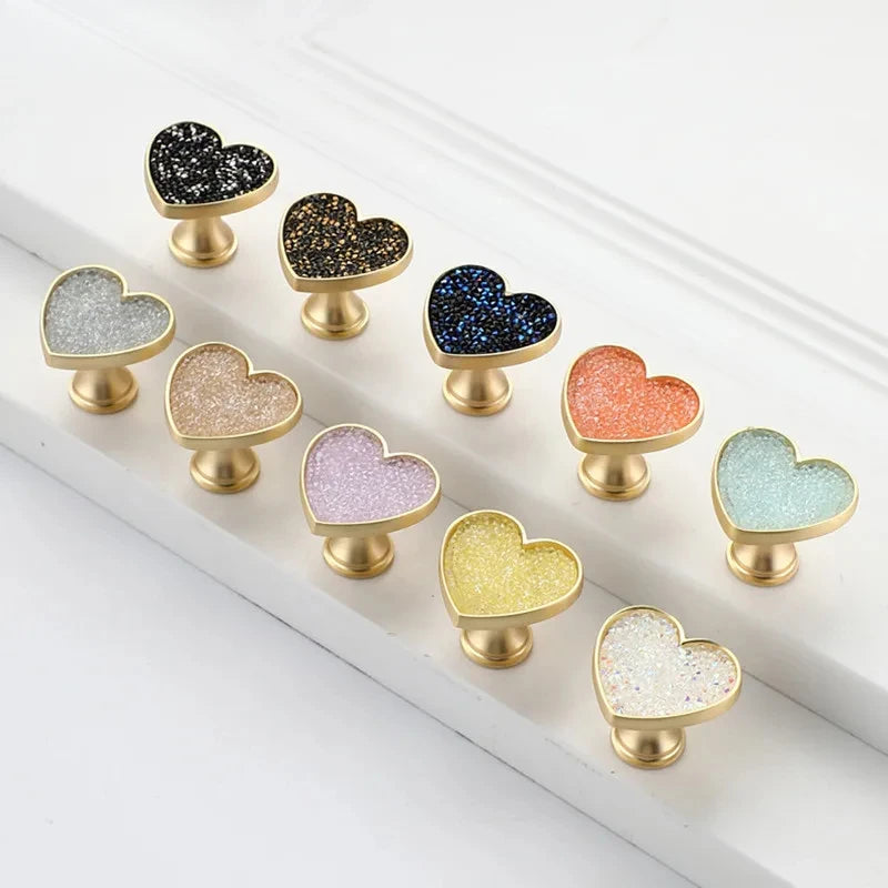 Heart Diamonds Cabinet Handles Zinc Alloy Lucky Clover Furniture Handles Drawer Knob Kitchen Wardrobes Dresser Knob Oasis Select