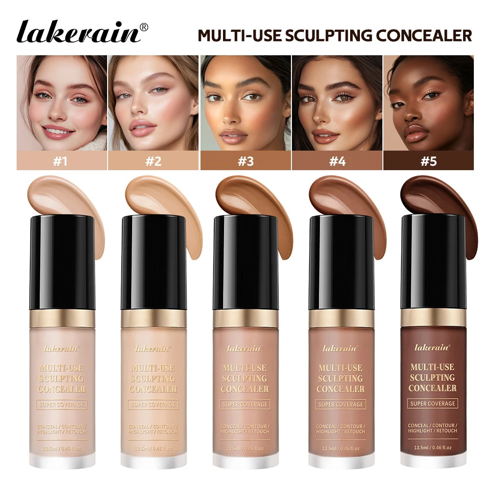 Lakerain 5-Shade Waterproof Matte Concealer & Foundation | Full Coverage