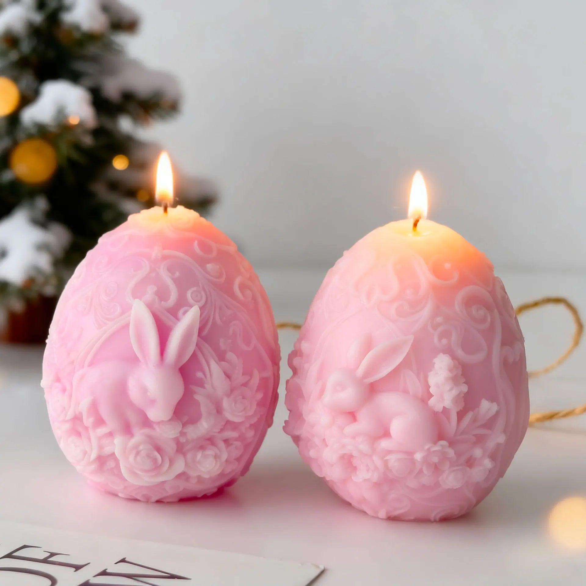 DIY Easter Bunny Egg Silicone Candle Mold 3D Embossed Rabbit Handmade Soap Plaster Resin Ornaments Crafts Molds Home Decor Gifts Oasis Select