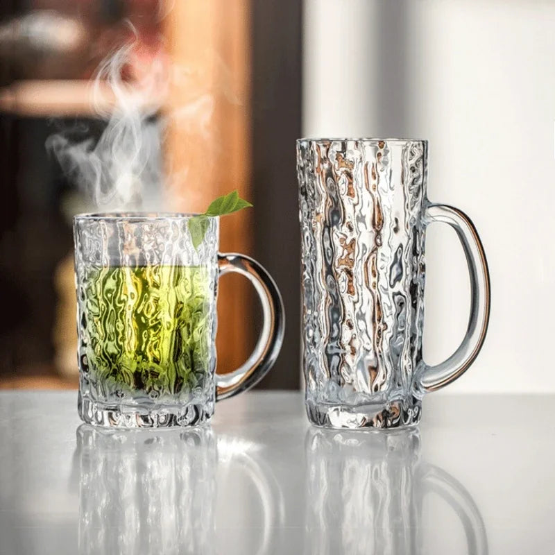 High-capacity Glass Beer Cup Milk Coffee Juice Water Cup Barware Drinkware for Home Party Bar Karaoke Transparent Durable Cup Oasis Select