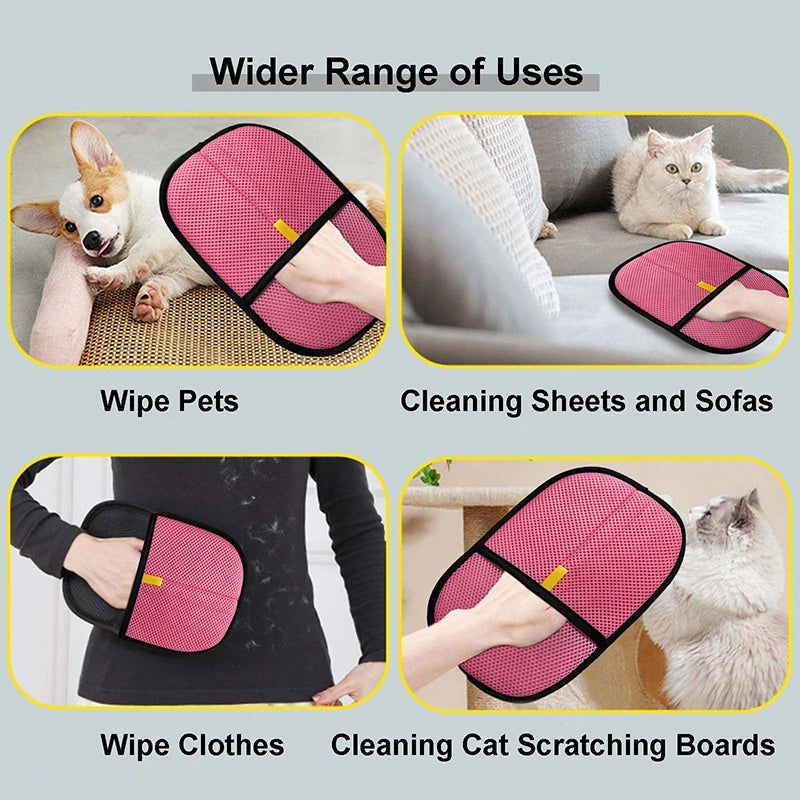 Static Pet Hair Removal Gloves Brush, Reusable Electrostatic Cat Dog Pet Hair Remover Grooming Glove Brush Tool Oasis Select