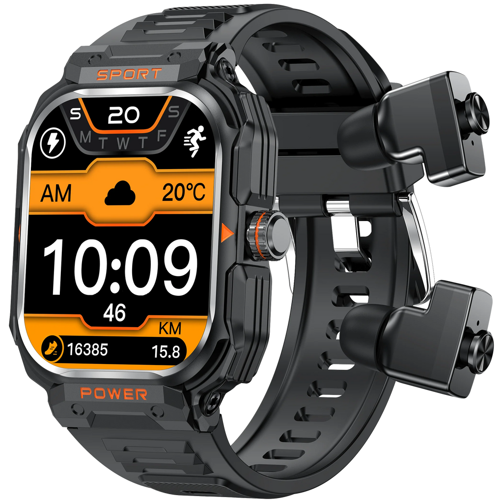 2-in-1 Smartwatch & Headphones 2.01" HD NFC Bluetooth 5.2